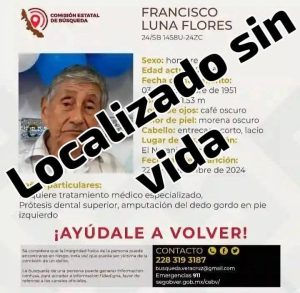 Encuentran sin vida a hombre desaparecido hace un año en la sierra de Naranjal. Por GerardoLuna.mxNaranjal, Ver.— Luego de más de doce meses de angustia e incertidumbre, familiares de Francisco Luna Flores, de 66 años de edad, finalmente obtuvieron respuestas sobre su paradero. El hombre, quien había sido reportado como desaparecido desde el año pasado, fue localizado sin vida en una cueva ubicada en la comunidad de Tequecholapa, perteneciente al municipio de Naranjal, en la zona montañosa central de Veracruz.Según informes proporcionados por autoridades locales, el hallazgo fue realizado por campesinos que realizaban labores agrícolas en una zona de difícil acceso dentro de la sierra. Al notar olores fétidos y percatarse de la presencia de restos humanos en el interior de una cueva, dieron aviso de inmediato a las autoridades municipales.Al lugar acudieron elementos de la Policía Municipal de Naranjal, en coordinación con agentes de la Policía Ministerial y personal de la Fiscalía Regional. Debido a la complejidad del terreno y al estado avanzado de descomposición del cuerpo, las labores de recuperación se extendieron hasta este sábado.De acuerdo con testimonios de sus familiares, Francisco Luna Flores había salido a trabajar al campo hace aproximadamente un año y desde entonces no se había tenido noticia alguna sobre su paradero. Su desaparición fue denunciada oportunamente ante las autoridades, sin que se obtuvieran pistas relevantes hasta el reciente hallazgo.Aunque de manera preliminar los familiares presumen que pudo haber sufrido una caída accidental mientras realizaba actividades agrícolas en la zona, será la Fiscalía Regional la encargada de determinar con precisión las causas del deceso, mediante las diligencias forenses correspondientes.El cuerpo fue trasladado al Servicio Médico Forense (SEMEFO), donde se llevará a cabo la necropsia de ley. Una vez concluidos los estudios periciales, los restos serán entregados a sus familiares para que puedan realizar los servicios funerarios y brindarle sepultura conforme a sus creencias y tradiciones comunitarias.Las autoridades han abierto una carpeta de investigación para esclarecer los hechos y descartar cualquier indicio de violencia o intervención de terceros en la muerte del señor Luna Flores.El caso ha causado conmoción entre los habitantes de Tequecholapa y comunidades cercanas, quienes durante meses compartieron la preocupación de la familia ante la desaparición del campesino, ahora confirmada como una trágica pérdida.